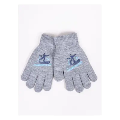 Yoclub Kids's Boys' Five-Finger Gloves RED-0012C-AA5A-009