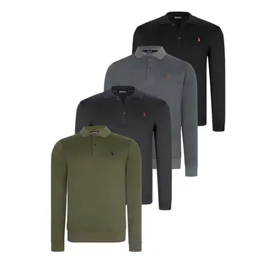 SET OF FOUR V4007 DEWBERRY MEN'S SWEATSHIRT-BLACK-NAVY-ANTHRACITE-KHAKI