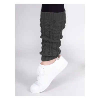 Yoclub Unisex's Leg Warmers Gray Braid SOC-0003U-3000