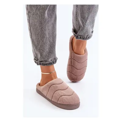 Futrzane Warm women's slippers brown Vamirae