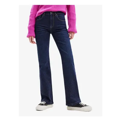 Dark Blue Women Flared Fit Jeans Desigual Rem - Women