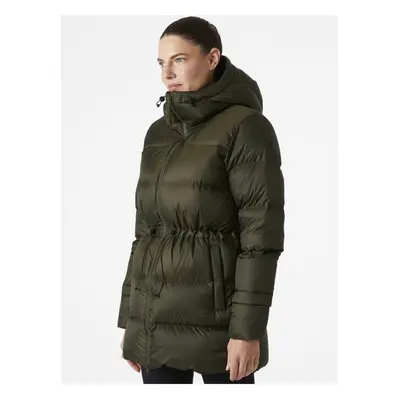 Khaki women's winter quilted down jacket HELLY HANSEN W ESSENCE - Women