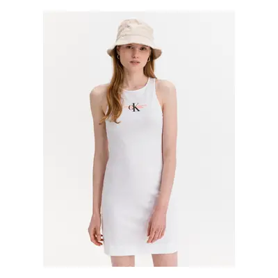 White Women Dress Urban Logo Calvin Klein Jeans - Women