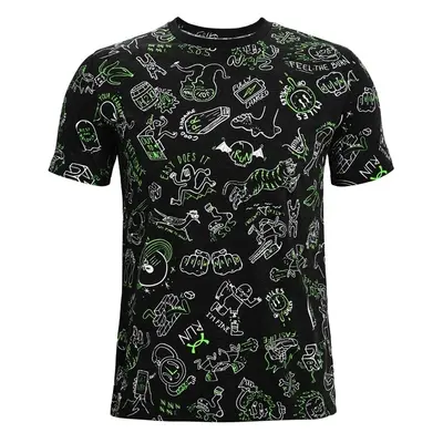 Men's T-shirt Under Armour Run Your Face Off Print SS Black