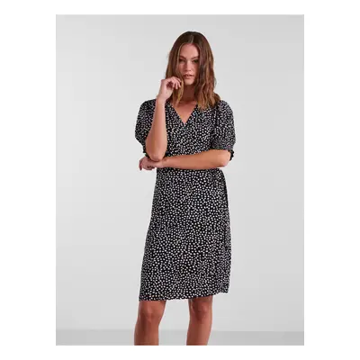 Women's Black Polka Dot Wrap Dress Pieces Tala - Women's