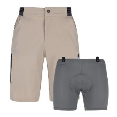 Men's cycling shorts Kilpi TRACKEE-M beige