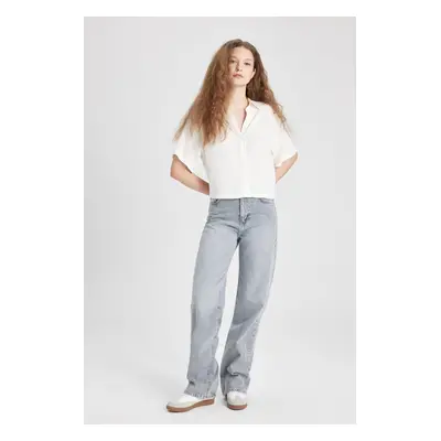 DEFACTO 90's Wide Leg High Waist Wide Leg Long Jean Pants