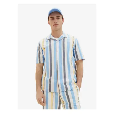 White and Blue Men's Striped Shirt Tom Tailor - Men