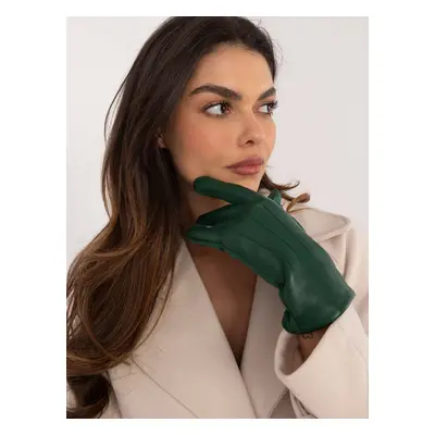 Dark green women's gloves