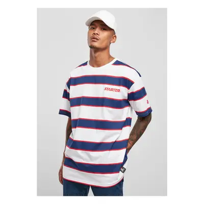 Starter Logo Striped Tee White/Blue