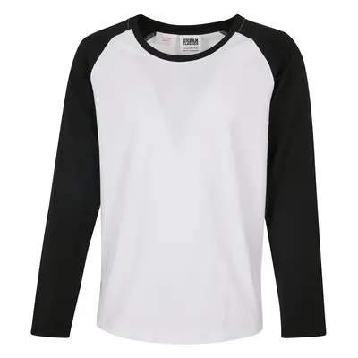 Girls' contrasting raglan long sleeves white/black