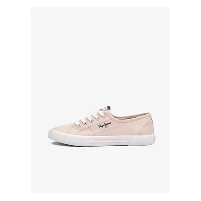 Light pink women's sneakers Pepe Jeans Brady Basic - Women's