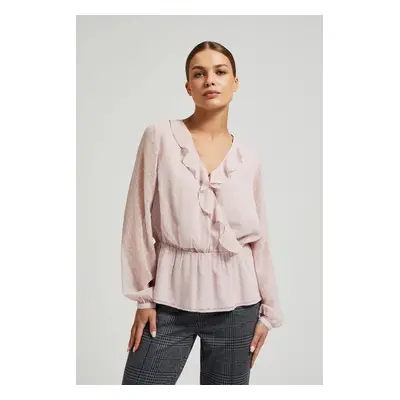 Women's shirt with ruffles MOODO - pink