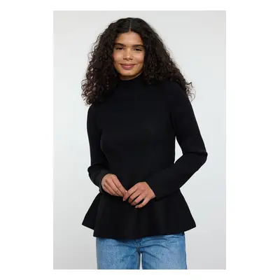 Trendyol Black Premium Yarn/Special Yarn Stand Collar Knitwear Sweater