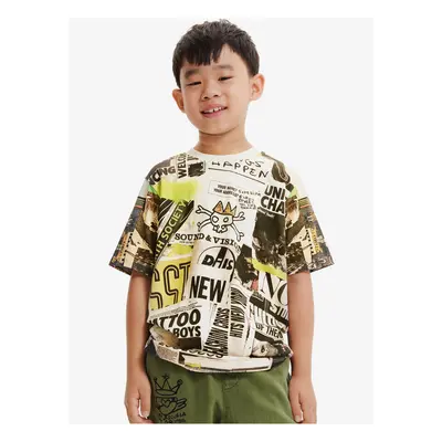 Cream Desigual Negro Printed Boys T-Shirt - Boys