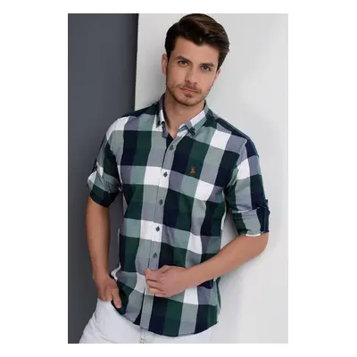 G662 DEWBERRY MEN'S SHIRT-NAVY-GREEN-GREEN