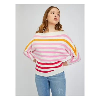 Orsay Pink-cream Women's Striped Sweater - Women