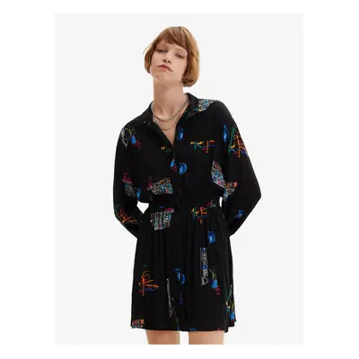 Black women's patterned shirt dress Desigual Dresde - Women