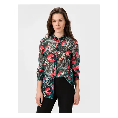 Women's Black Floral Shirt Guess Clouis - Women