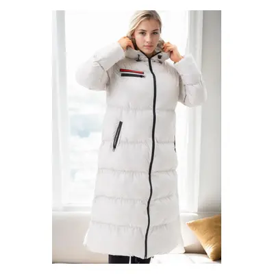 Z6756 DEWBERRY LADIES INFLATABLE COAT-BEIGE-1