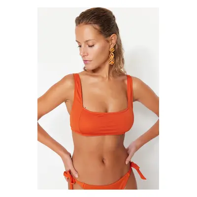 Trendyol Cinnamon Bralette Textured Bikini Top