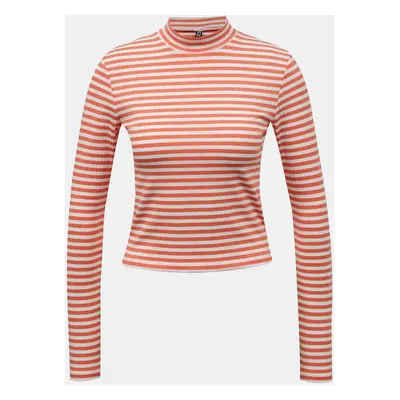 White-Orange Striped Short T-Shirt Pieces Raya - Women