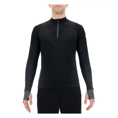 Men's UYN Running Exceleration Shirt LS Zip Up Black