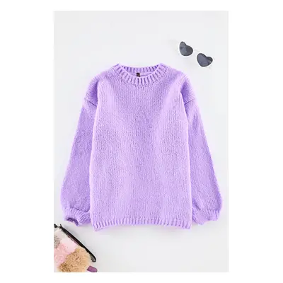 Trendyol Lilac Girl Balloon Sleeve Mini Me Mother-Daughter Knitwear Sweater