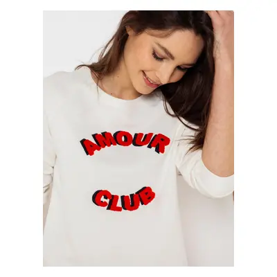 White sweatshirt with inscription CAMAIEU - Women