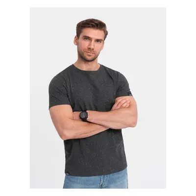 Ombre BASIC men's t-shirt with decorative pilling effect - black