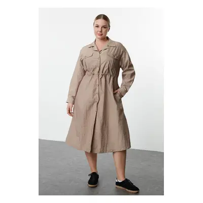 Trendyol Curve Mink Parachute Woven Plus Size Dress