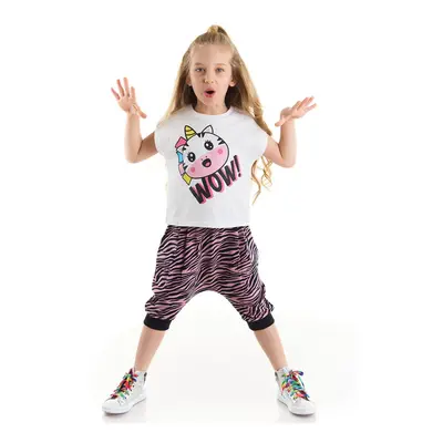 Denokids Zebracorn Girls T-shirt Capri Shorts Set