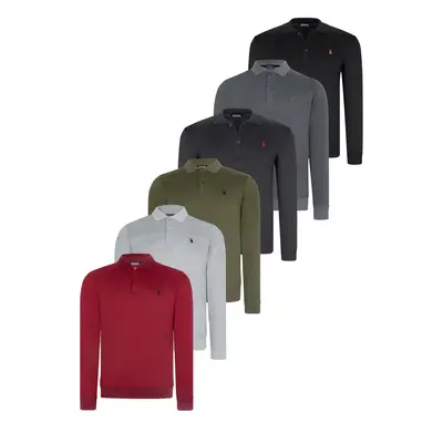 SET OF SIX V4007 DEWBERRY MEN'S SWEATSHIRT-BLACK-NAVY-ANTHRACITE-GREY-BURGUNDY-KHAKI