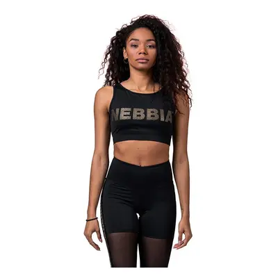 Women's top Nebbia Intense Gold Mesh Mini Top black