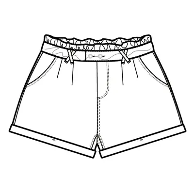 WOMEN'S SHORTS L-SH-4002 WHITE