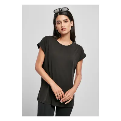 Women's Modal T-Shirt with Extended Shoulder Black