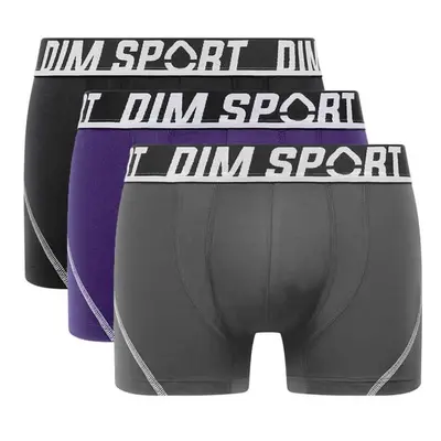 DIM SPORT MICROFIBRE BOXER 3x - Men's Sports Boxer Shorts pcs - Grey - Blue - Black