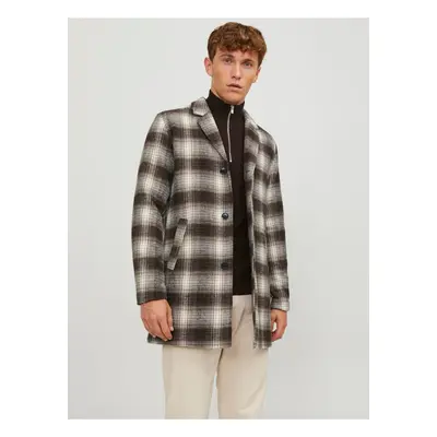 Brown Men's Plaid Coat with Wool Jack & Jones Zac - Men