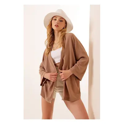 Bigdart Knitted Kimono - Camel