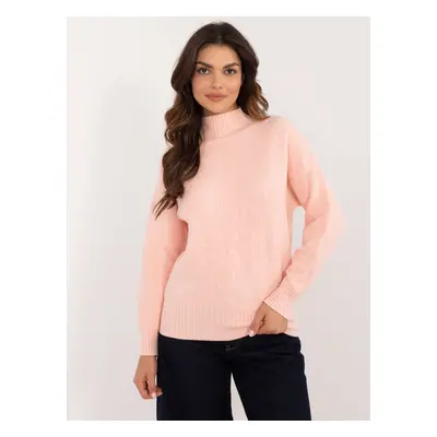 Light orange women's turtleneck sweater