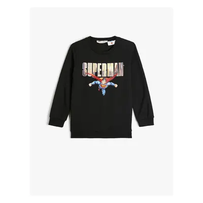 Koton Spiderman Sweat Licensed Long Sleeve Crew Neck Raised