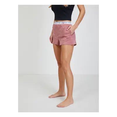 Women's Pink Patterned Tracksuit Shorts Calvin Klein Jeans - Women