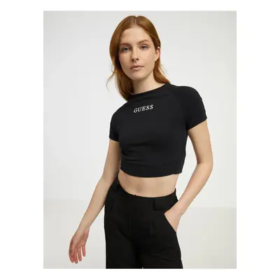 Black Women Crop Top Guess Aline - Women