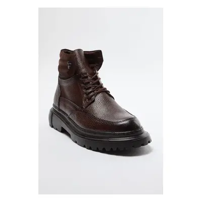 Trendyol Brown Laced Genuine Leather Men's Boots