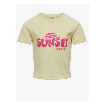 Light yellow girly T-shirt ONLY Amy - Girls