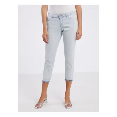 Light blue women's three-quarter slim fit jeans CAMAIEU - Women