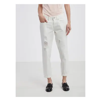 White Women Boyfriend Jeans CAMAIEU - Women