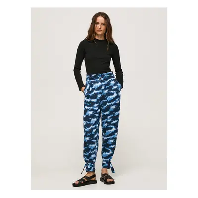 Dark blue women's patterned trousers Pepe Jeans - Women's