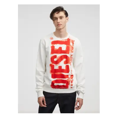 White Men's Diesel Sweatshirt - Men's