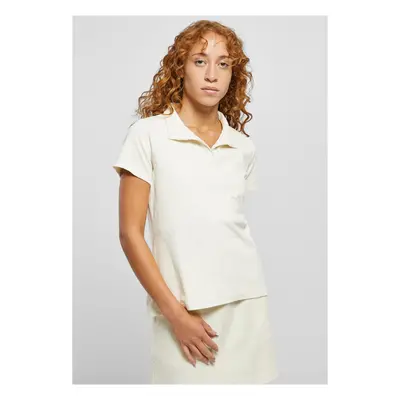 Women's towel polo shirt light white